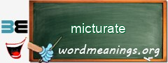 WordMeaning blackboard for micturate